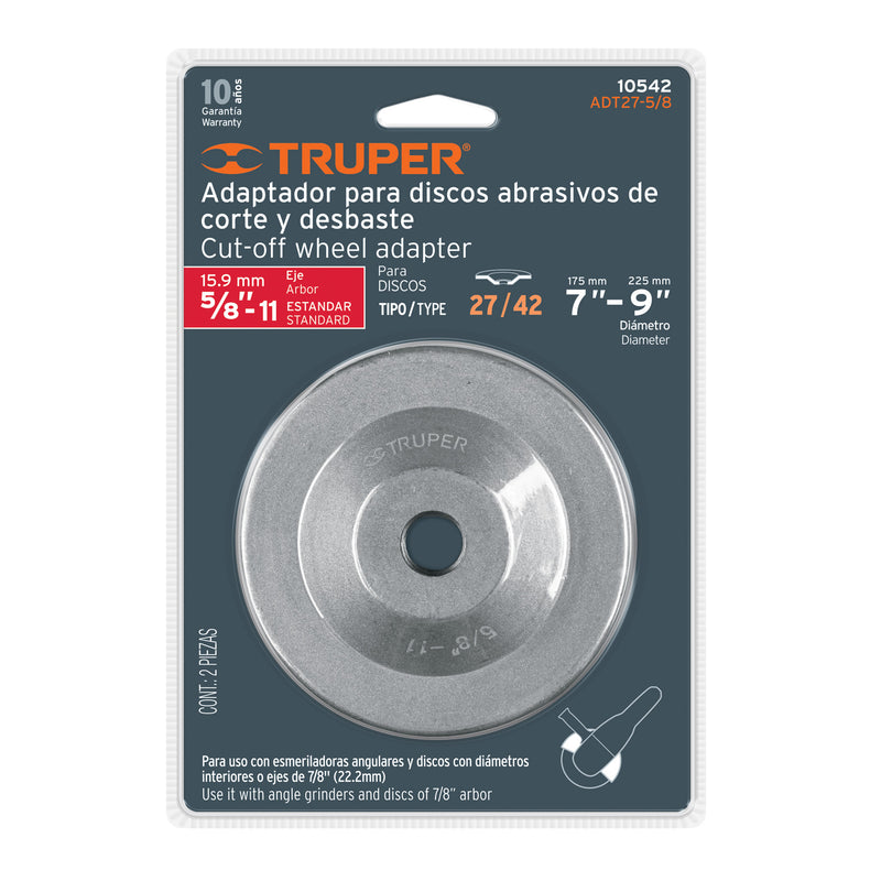 Adaptador para discos tipo 42, rosca 5/8-11 NC, de 7-9"