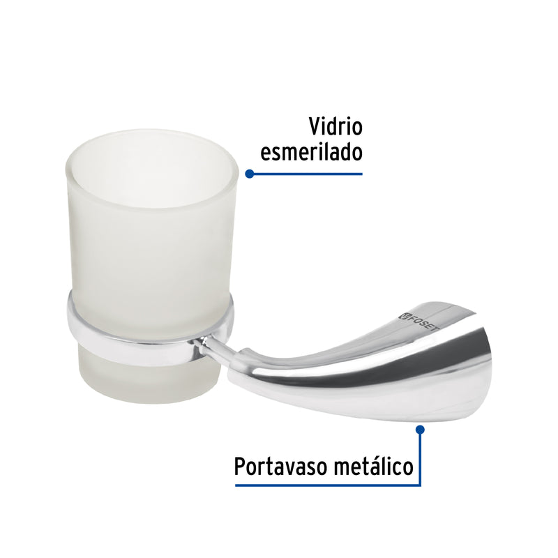 Portavaso cepillero, con vaso, línea Aero