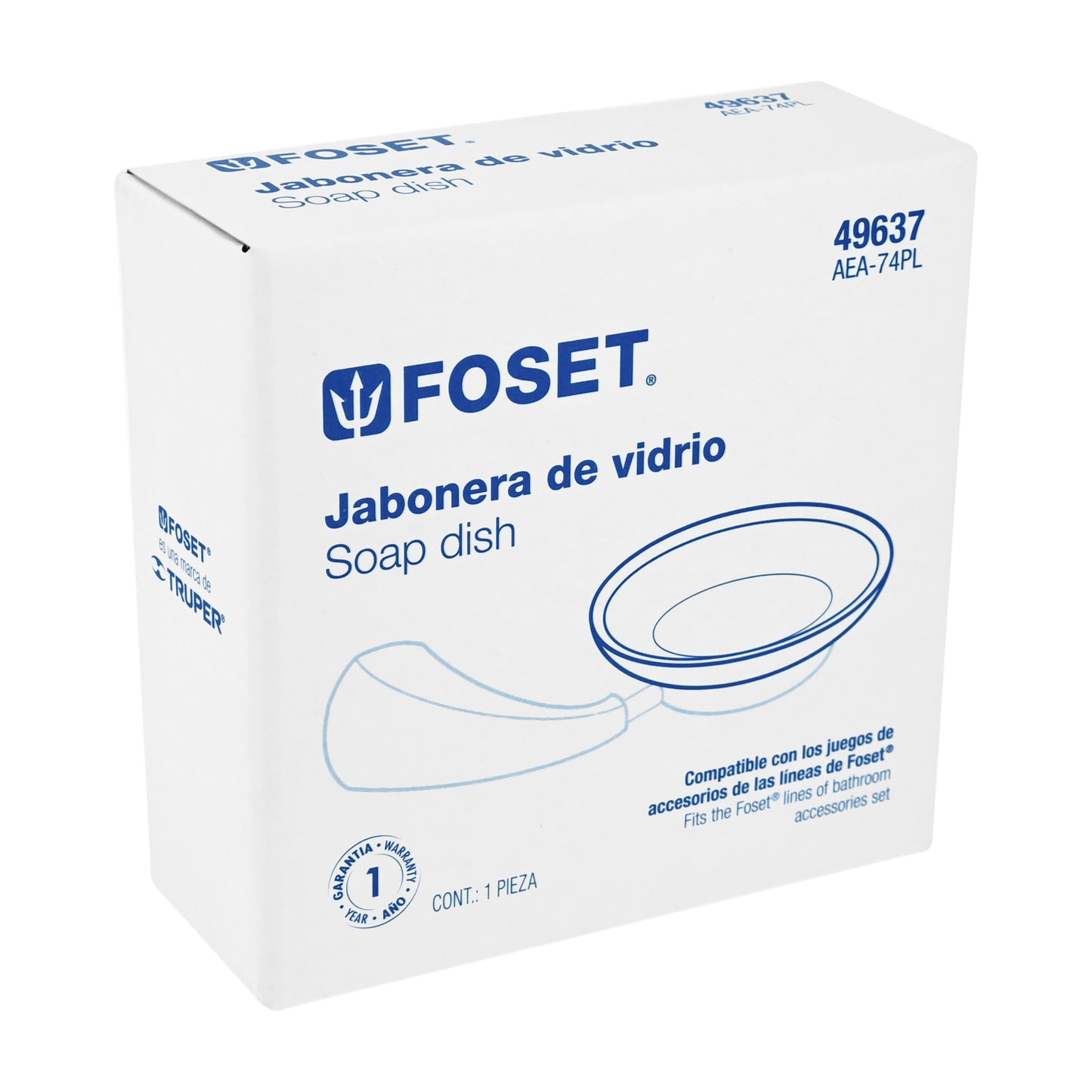 Plato de vidrio de repuesto para jabonera, línea Aero