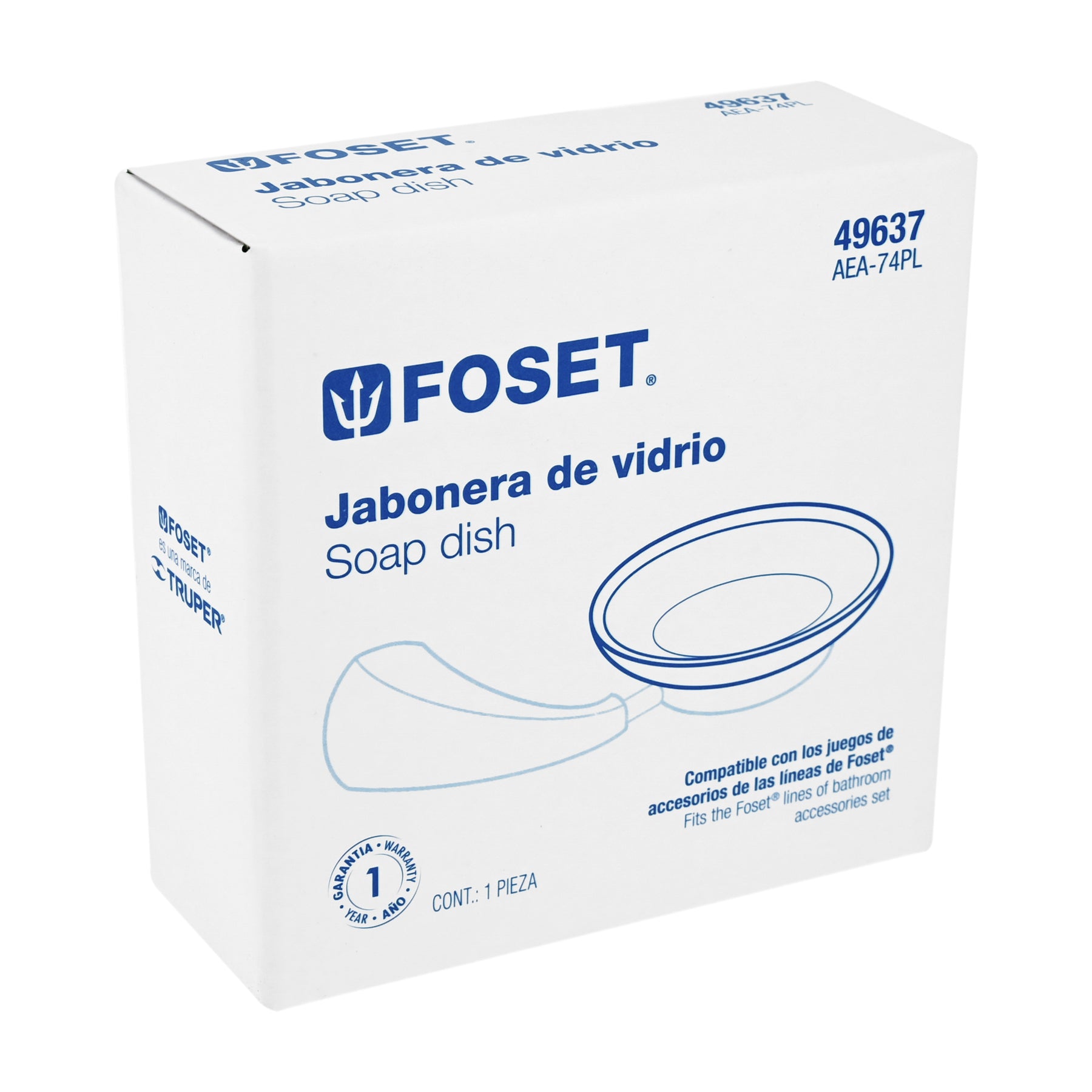 Plato de vidrio de repuesto para jabonera, línea Aero