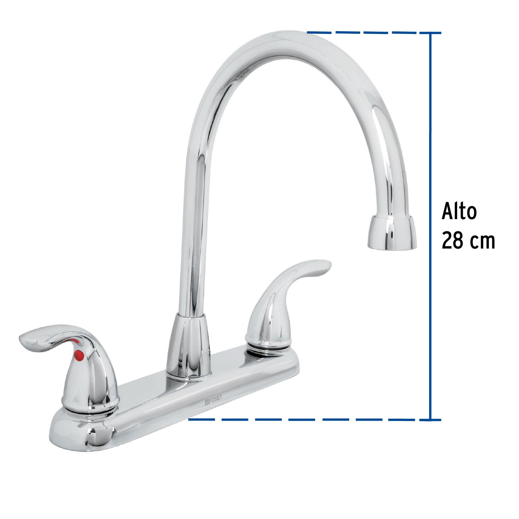 Mezcladora para fregadero, cuello alto, 8", Aero