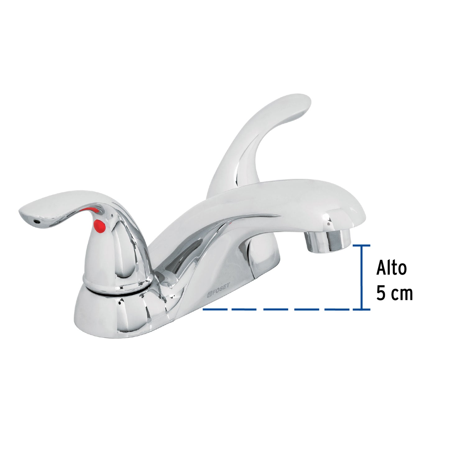 Mezcladora para lavabo, nariz larga, 4", Aero