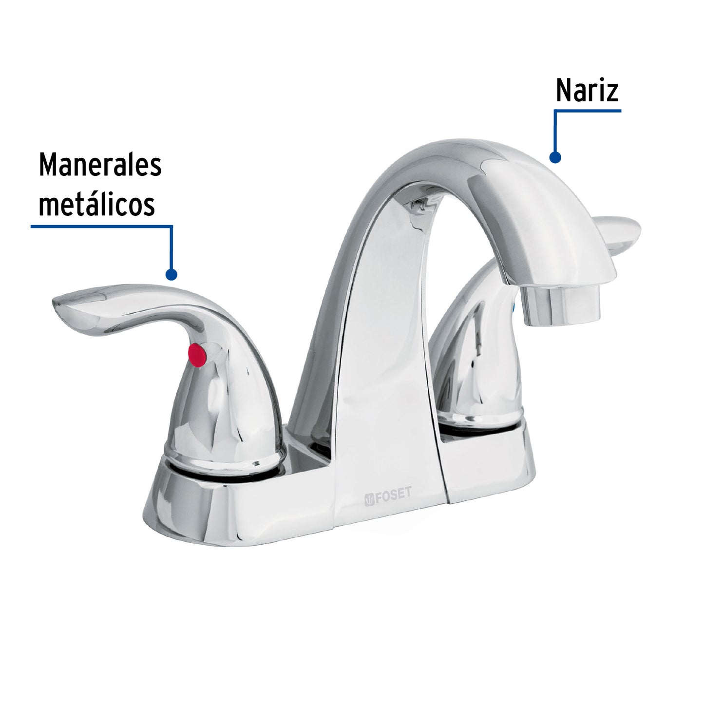 Mezcladora para lavabo, cuello alto, 4", Aero