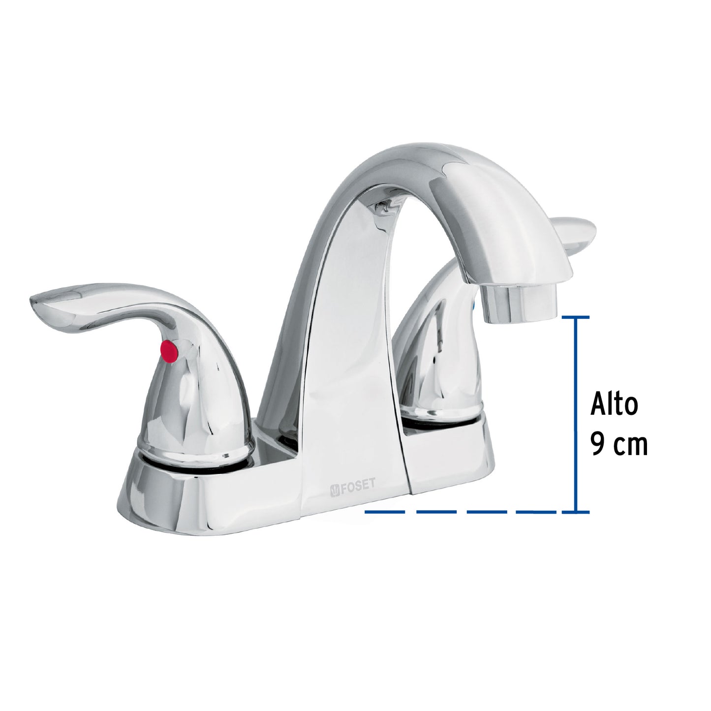 Mezcladora para lavabo, cuello alto, 4", Aero