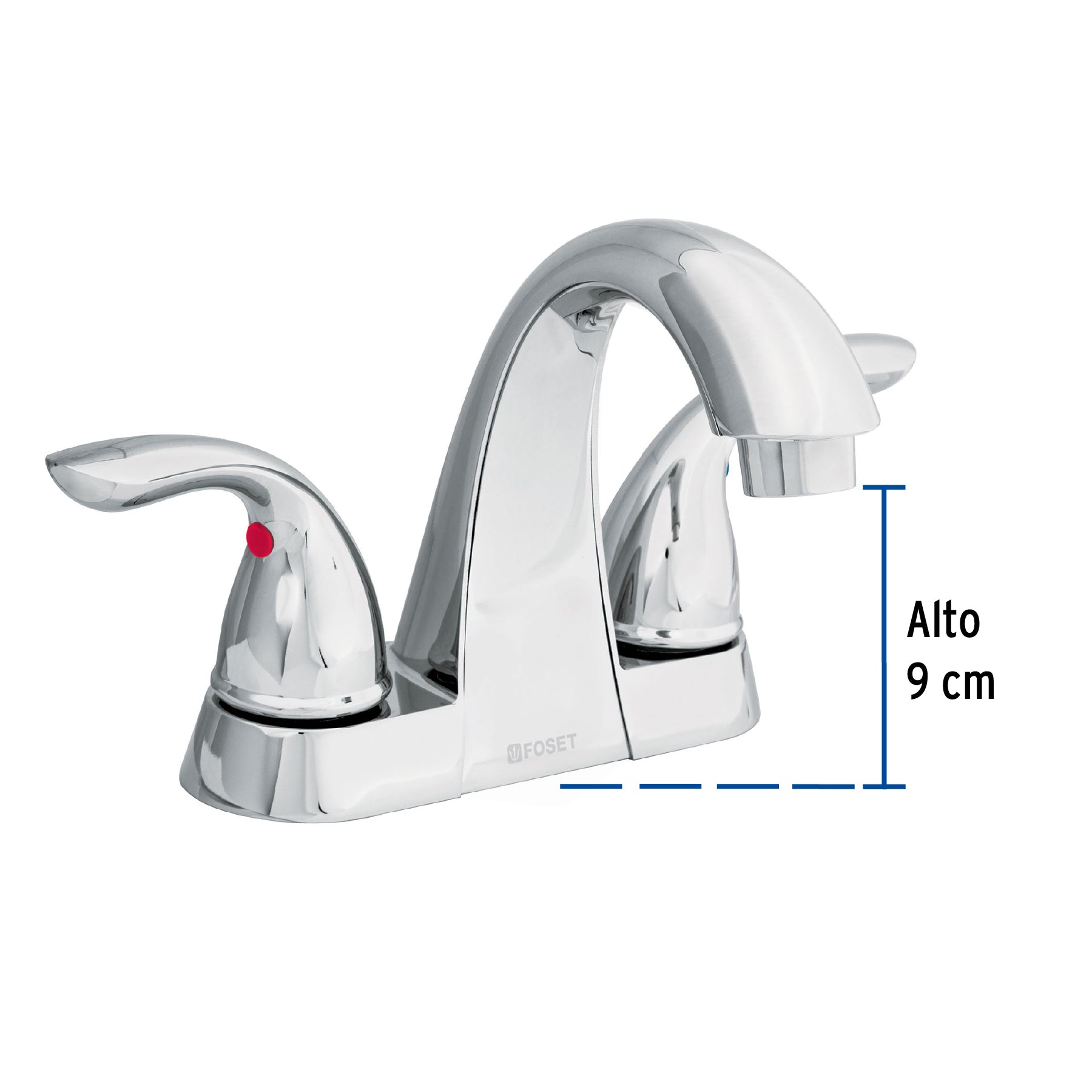 Mezcladora para lavabo, cuello alto, 4", Aero