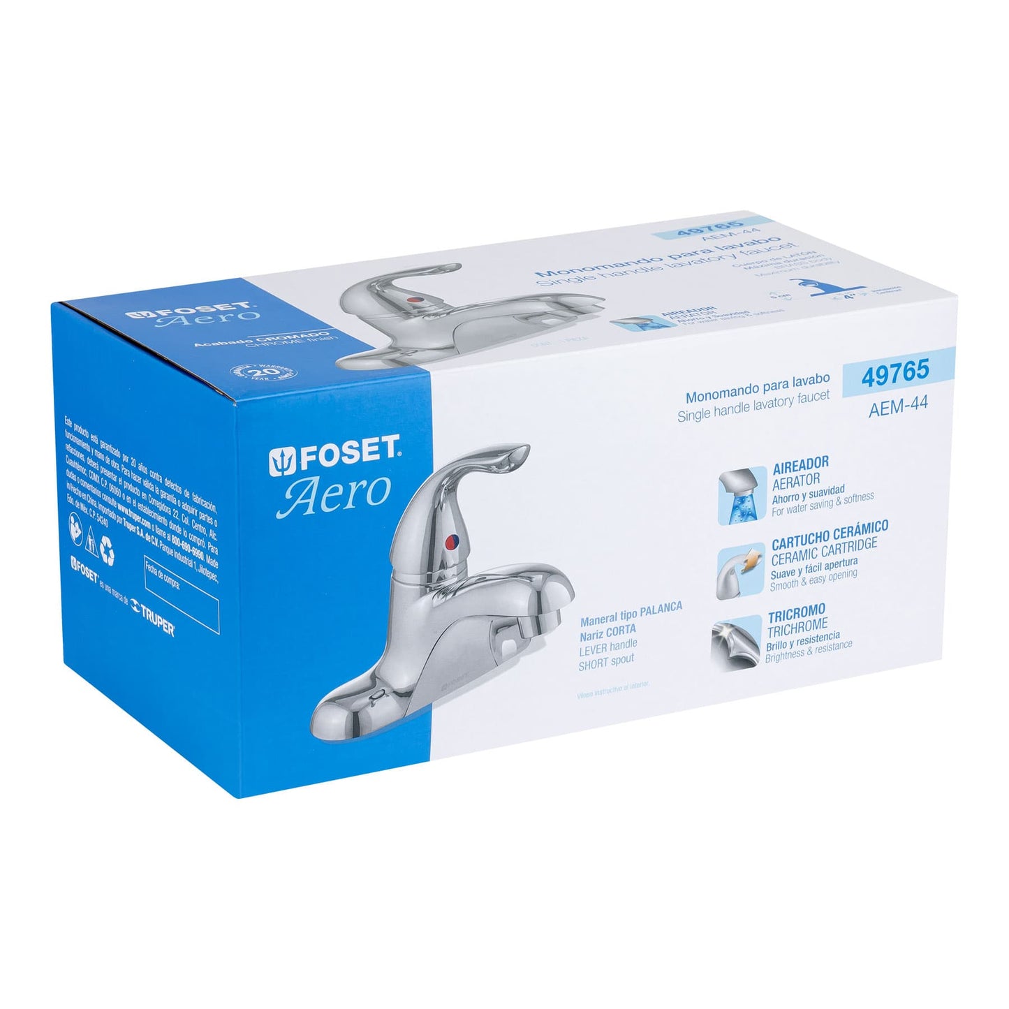 Monomando para lavabo de 4", Aero