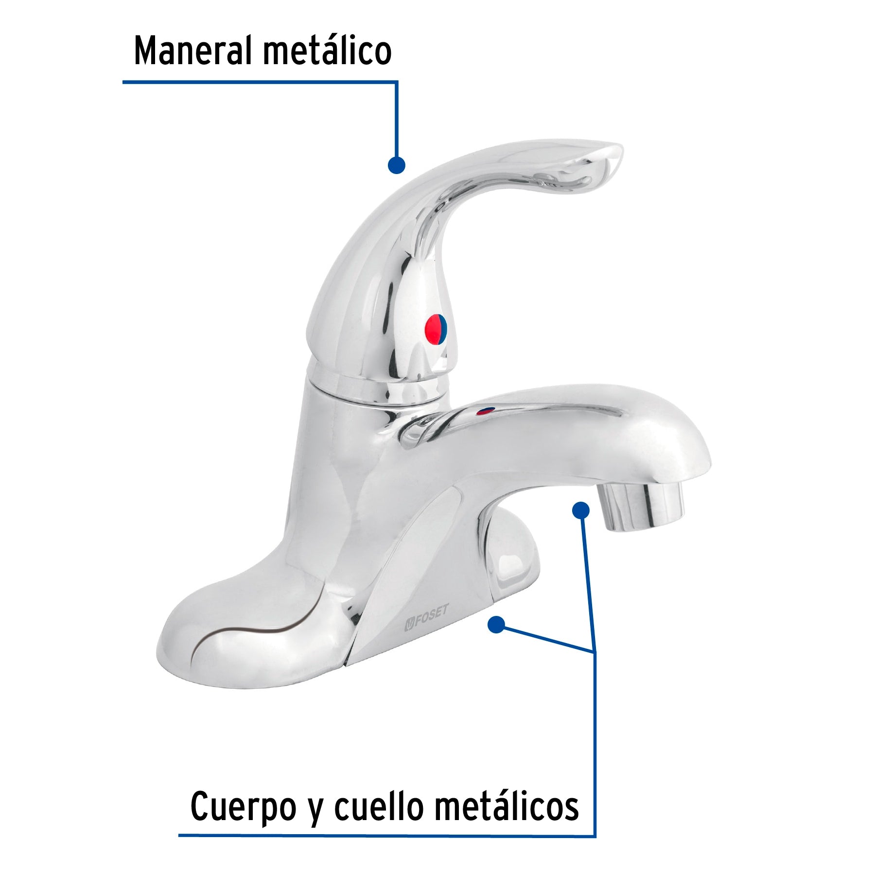 Monomando para lavabo de 4", Aero