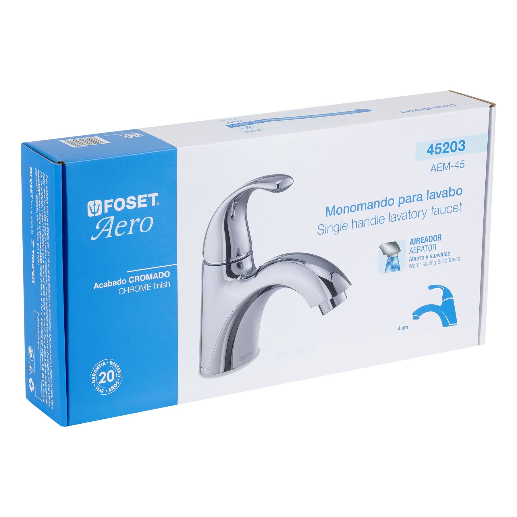 Monomando corto para lavabo, Aero