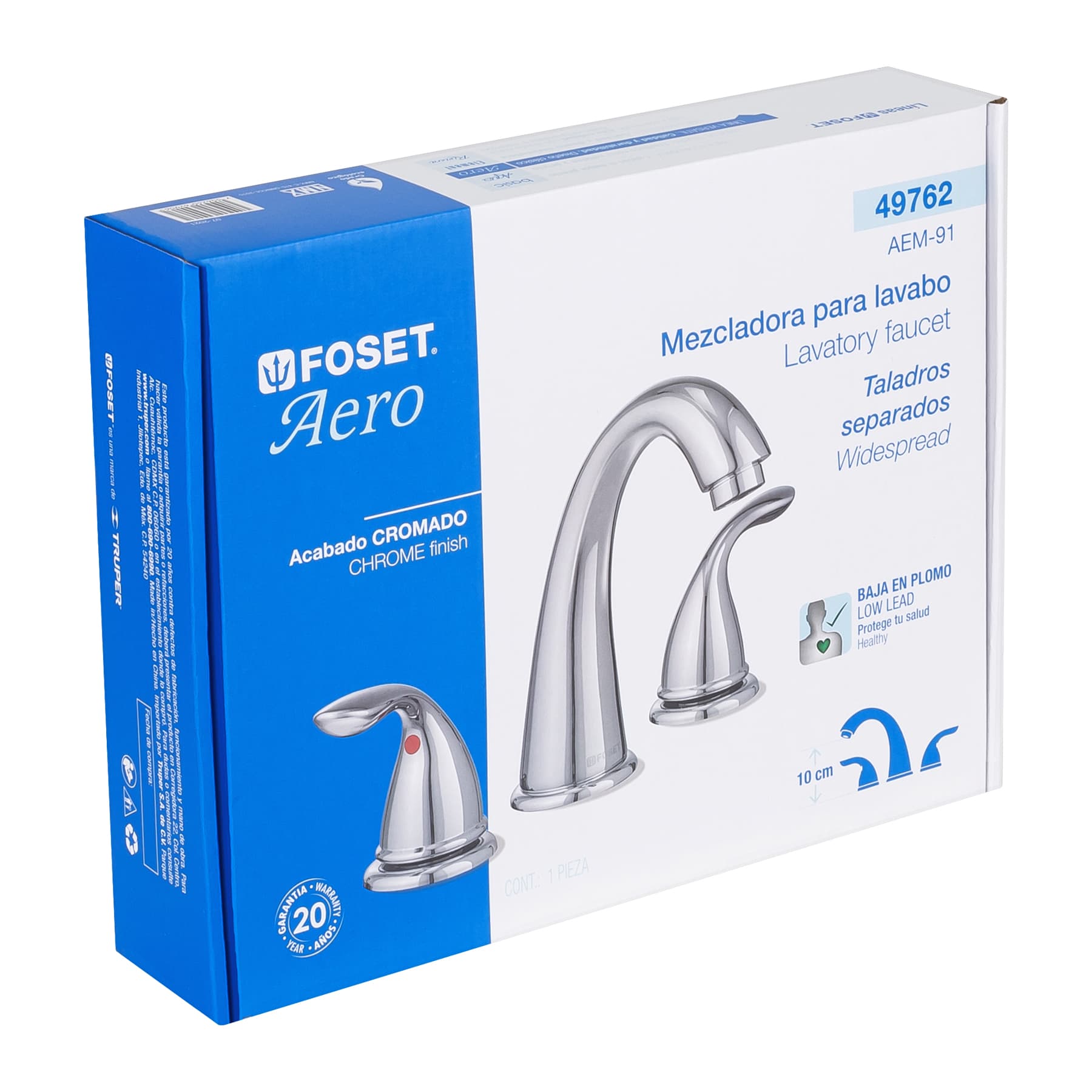 Mezcladora para lavabo de taladros separados, Aero