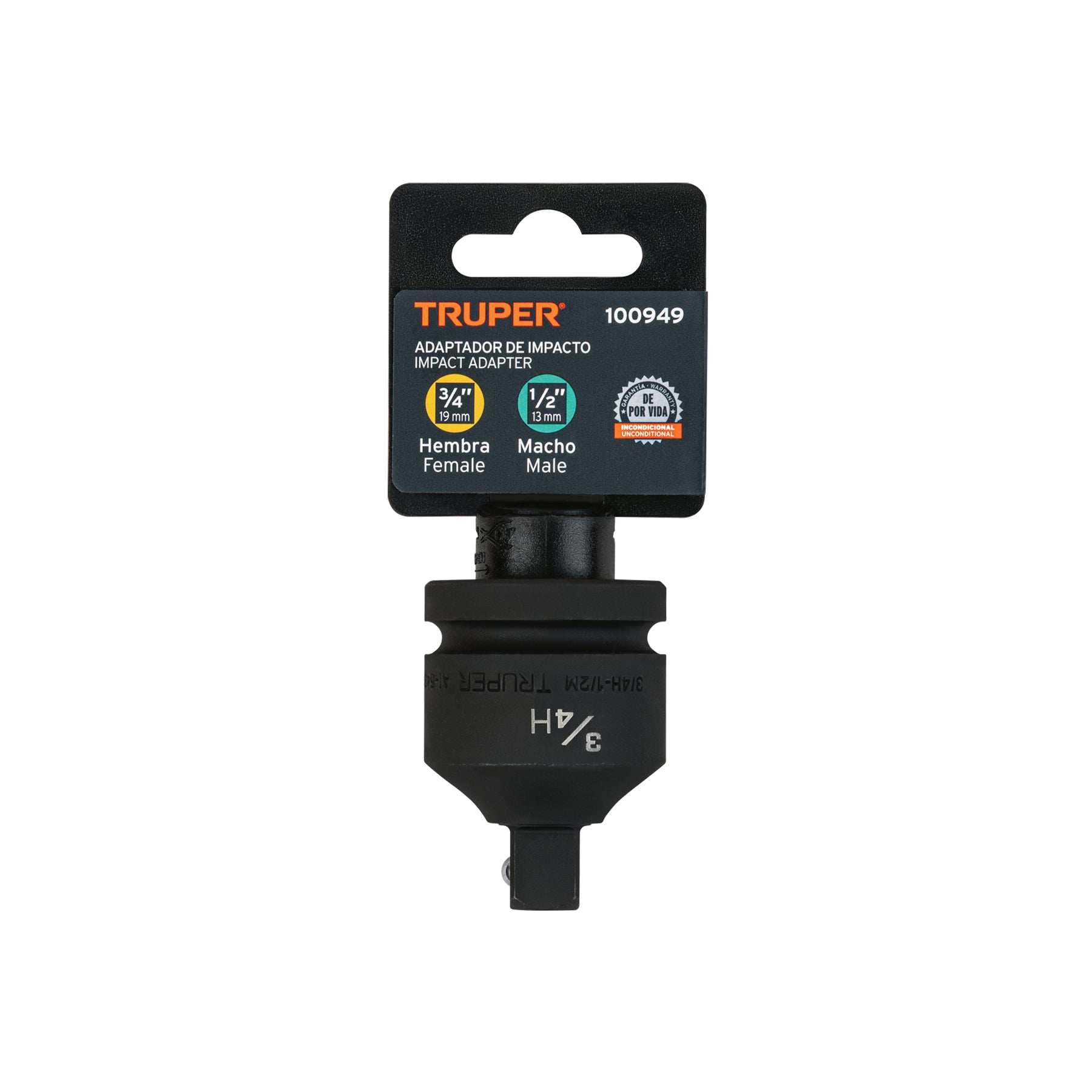 Adaptador de Impacto 3/4' (H) x 1/2' (M), Truper