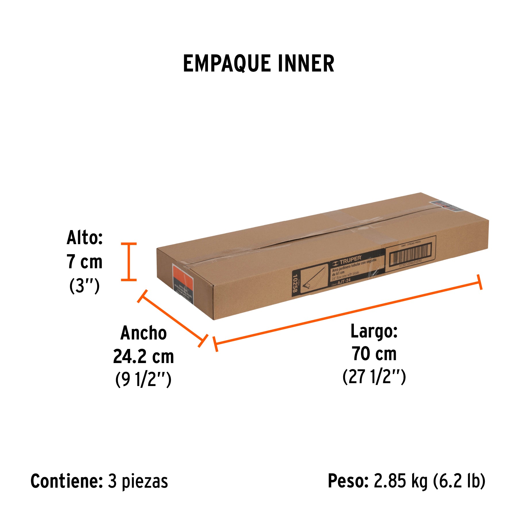 Arco jardinero tubular, 24"