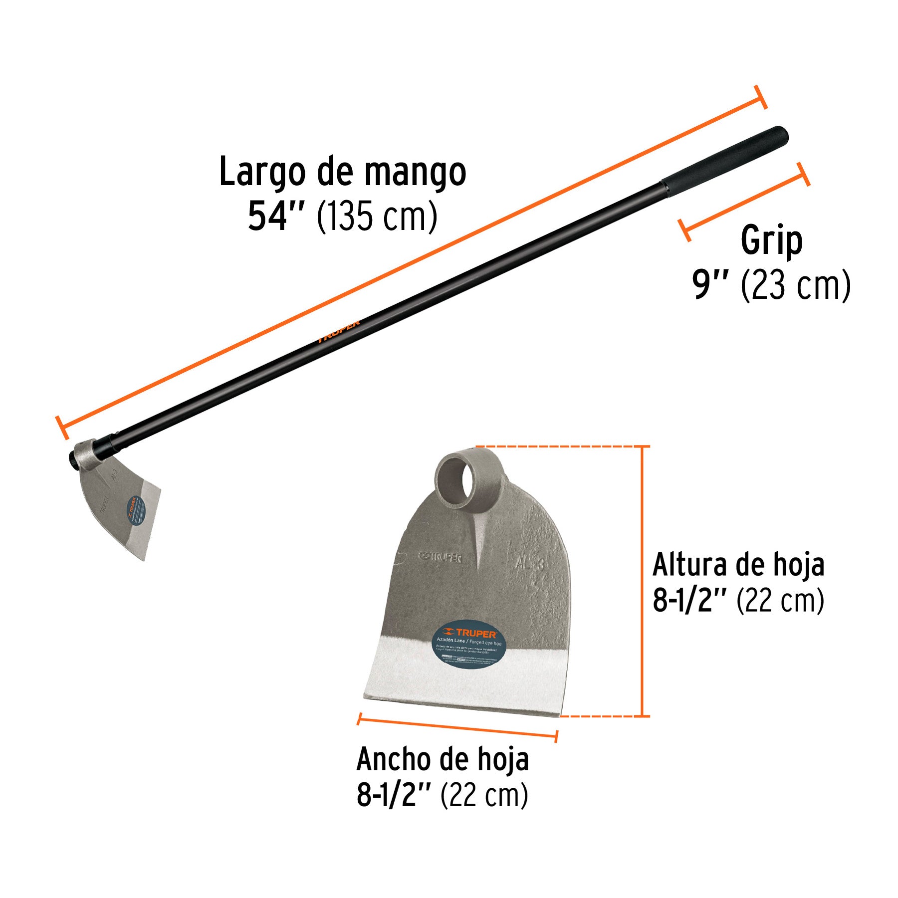 Azadón Lane, No.3, mango 54", 2.1 lb