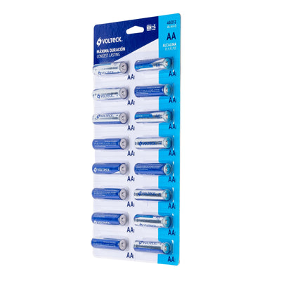 Pila alcalina AA, despachador con 16 piezas