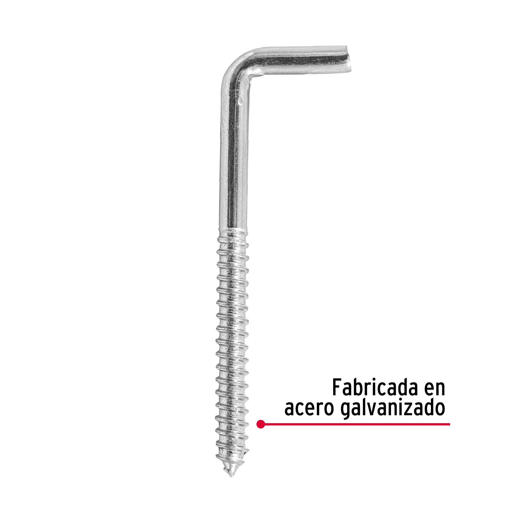 Alcayata roscada, 23 X 110 mm, caja 72 piezas