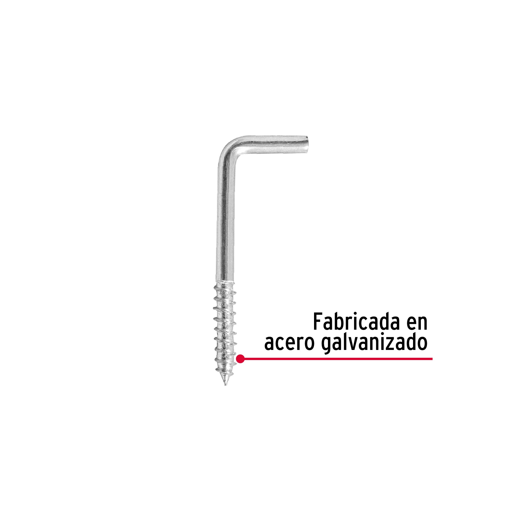 Alcayata roscada, 18 X 50 mm, caja 144 piezas