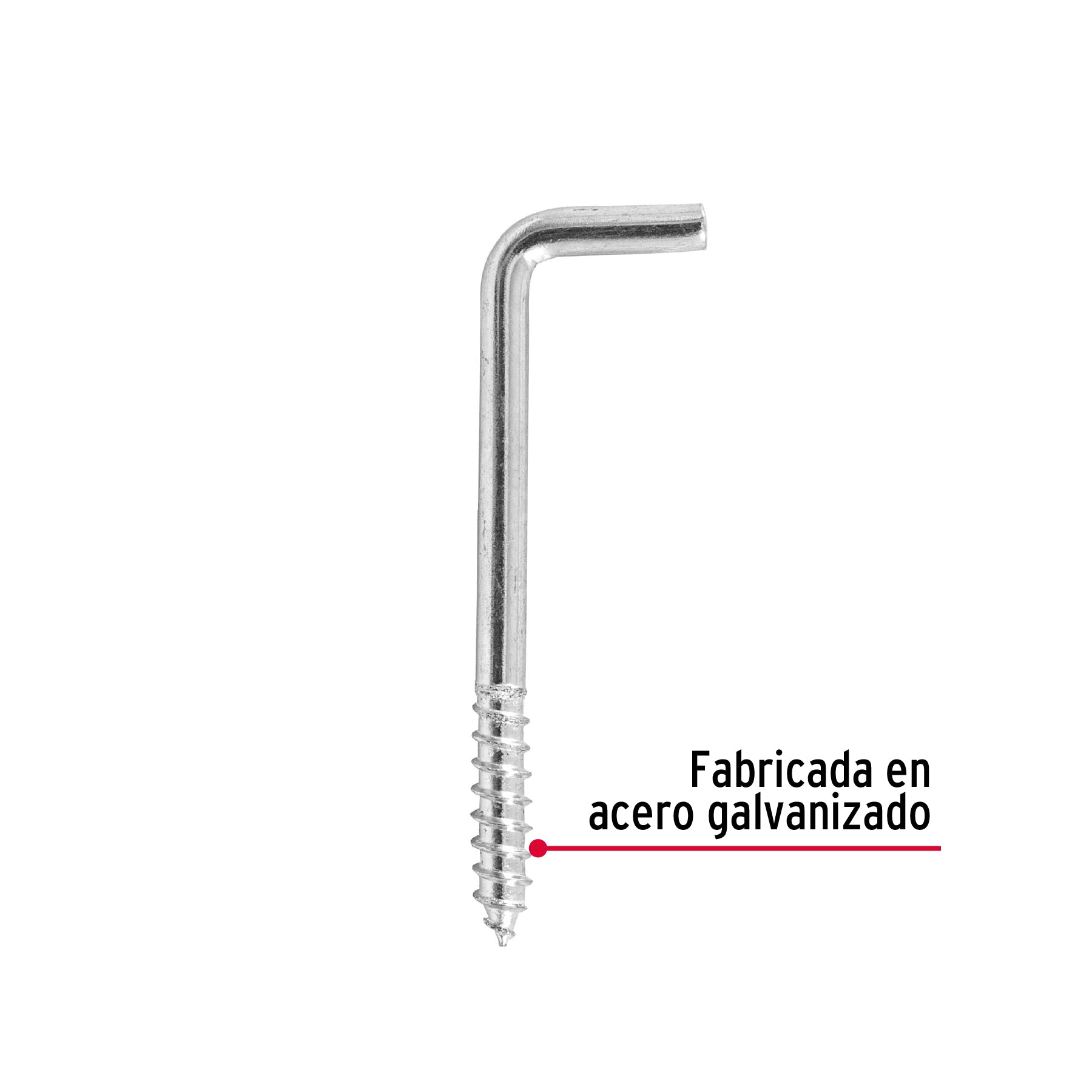 Alcayata roscada, 22 X 90 mm, caja 144 piezas