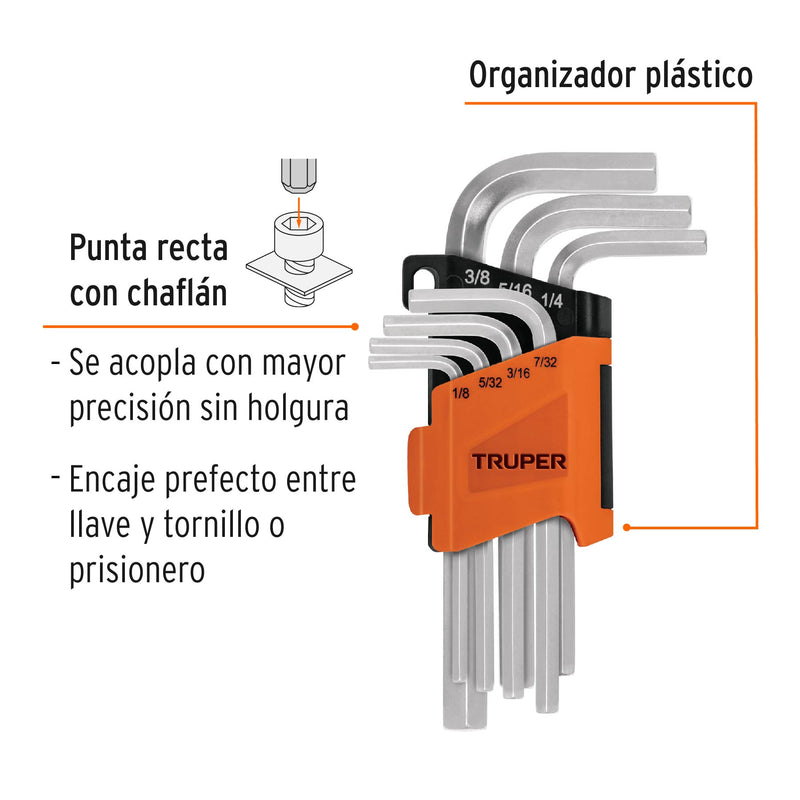 Juego de 7 llaves allen standard con organizador