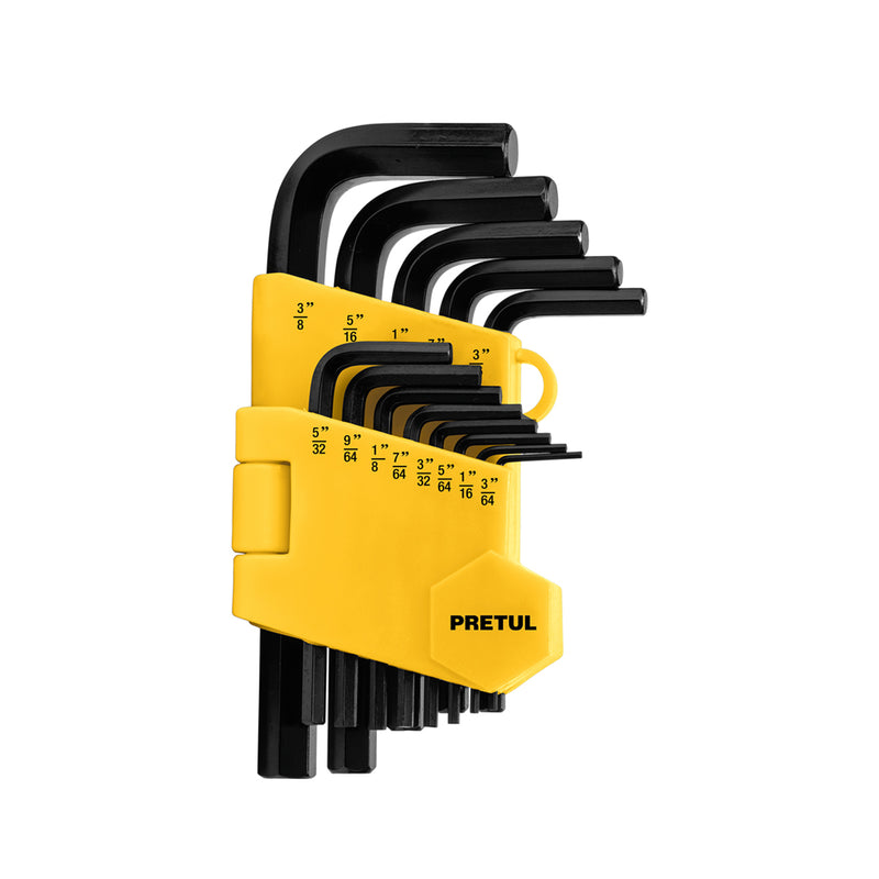 Juego de 13 llaves allen standard con organizador, pretul