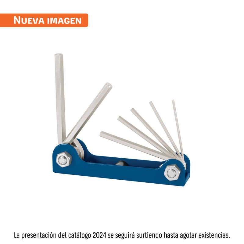 Juego de 7 llaves Allen, tipo navaja, milimétricas
