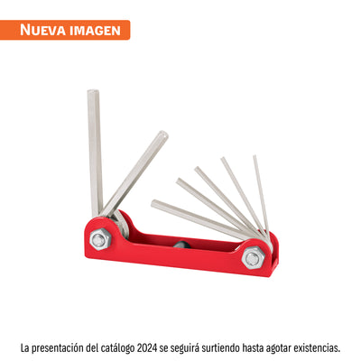 Juego 7 llaves allen standard tipo navaja,cuerpo de lámina