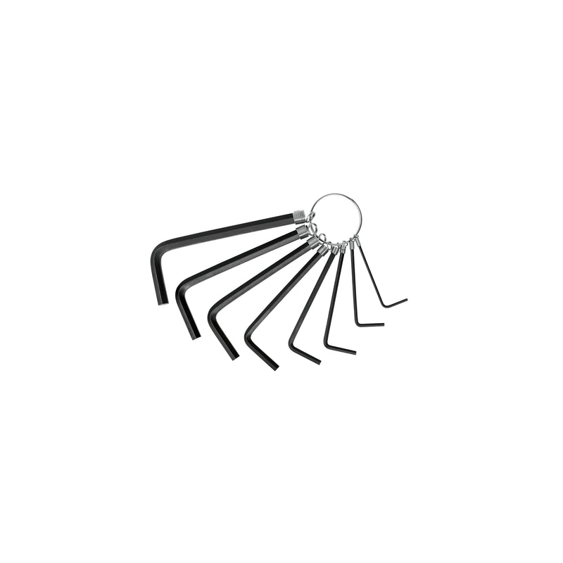 Juego de 8 llaves Allen tipo llavero, standard, Pretul