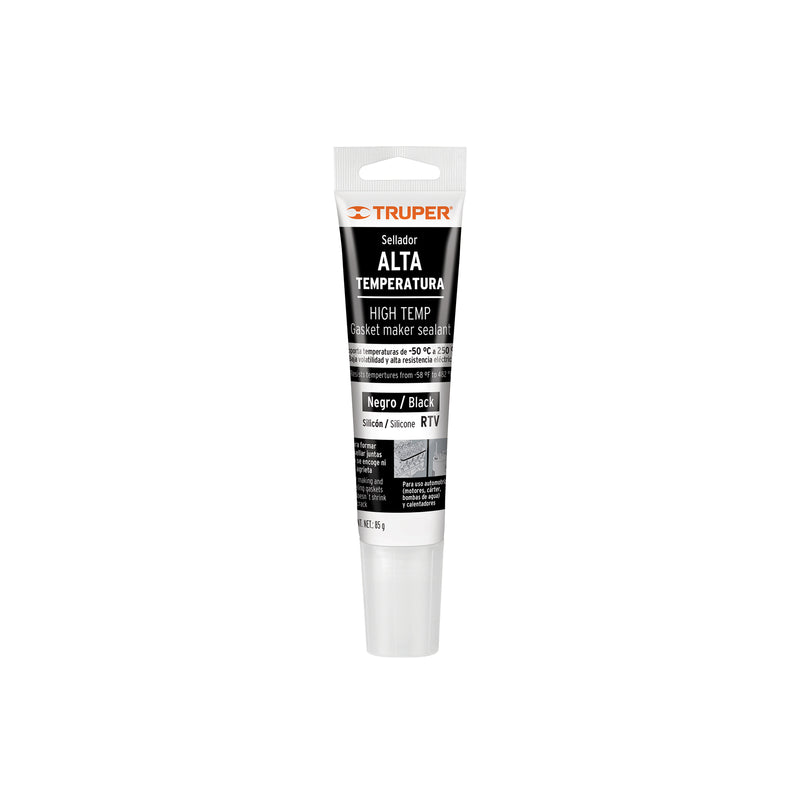 Sellador para altas temperaturas, silicón negro, 85 gr