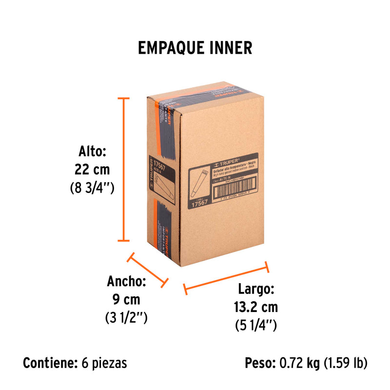 Sellador para altas temperaturas, silicón negro, 85 gr