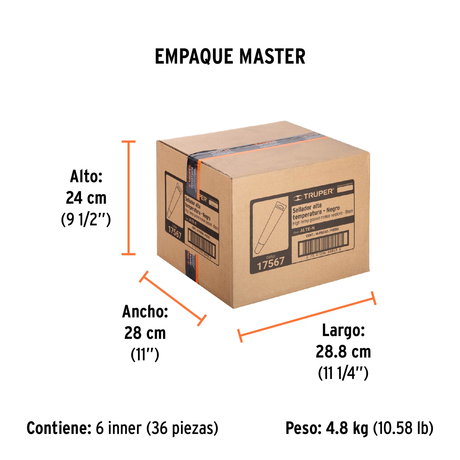 Sellador para altas temperaturas, silicón negro, 85 gr