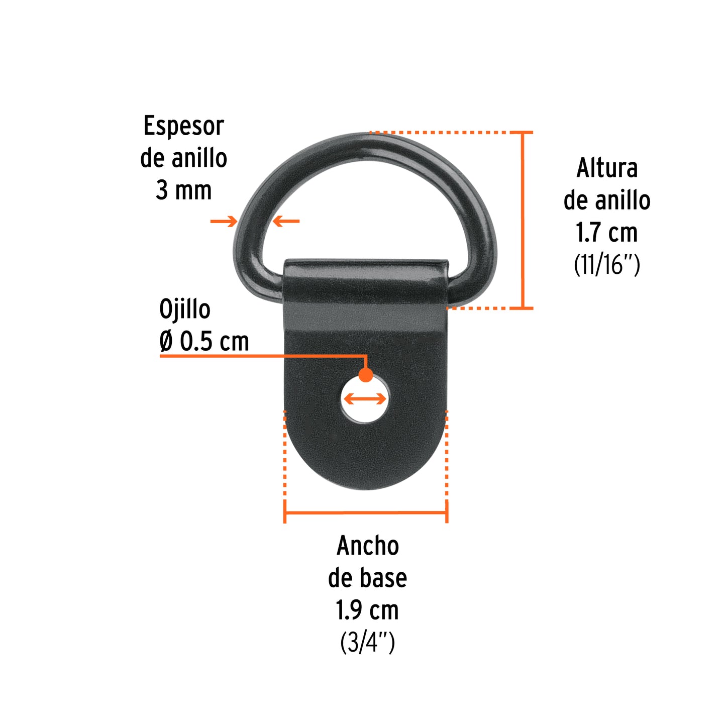 Blister con 12 anclajes para red de carga de 1.5 ton.