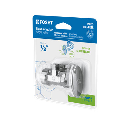 Llave angular, 1/2 x 1/2" en blister