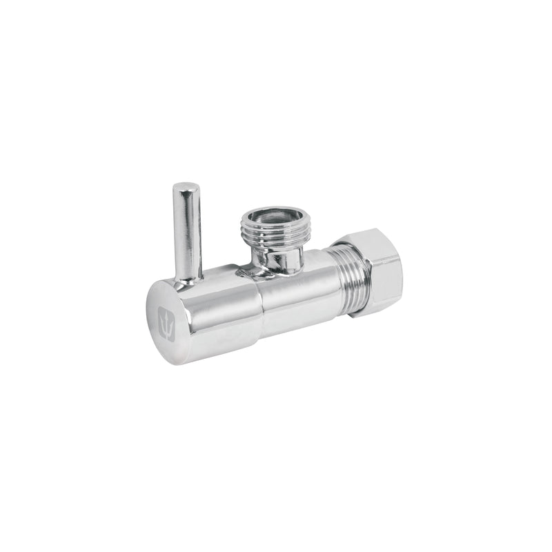 Llave angular, 1/4 vuelta, tipo barrilito, maneral palanca