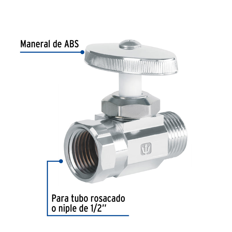 LLAVE DE CONTROL RECTA, CIERRE DE COMPRESION ½' x ½'