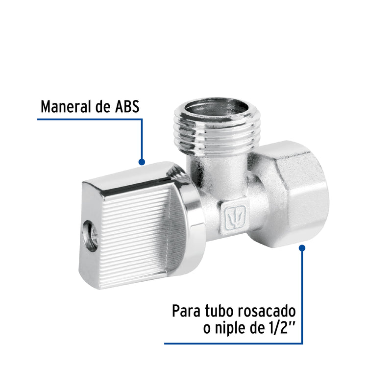 LLAVE ANGULAR  1/2' x 1/2', 1/4 de vuelta, Basic