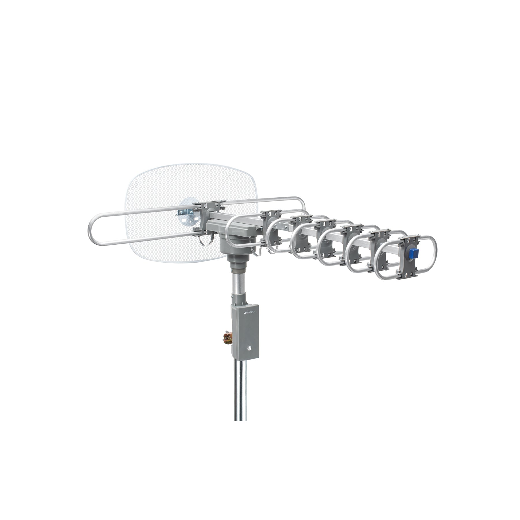 Antena aérea para TV, giratoria 360° con cable coaxial 10m