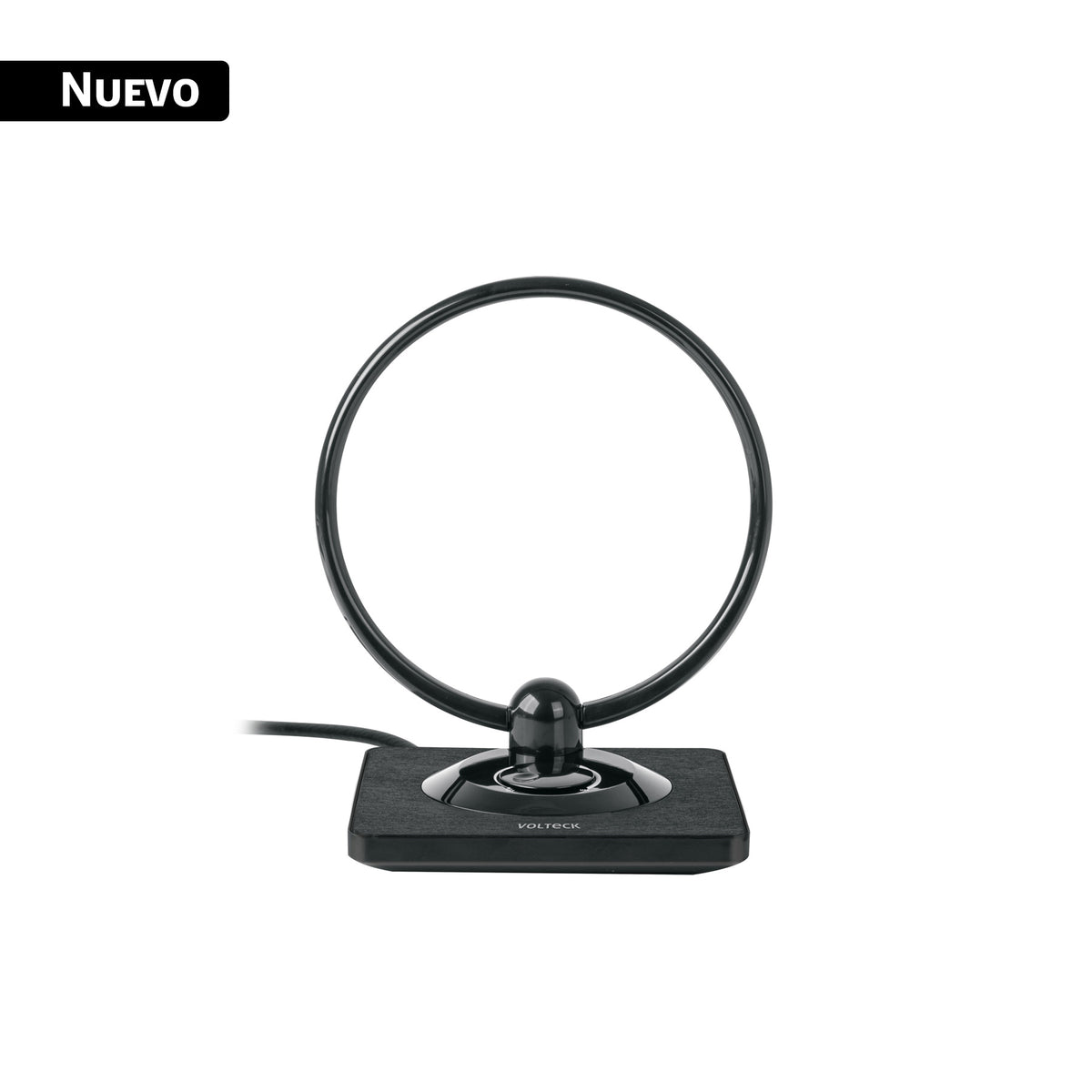Antena de interior para TV HD, tipo aro, 28 dB, VOLTECK