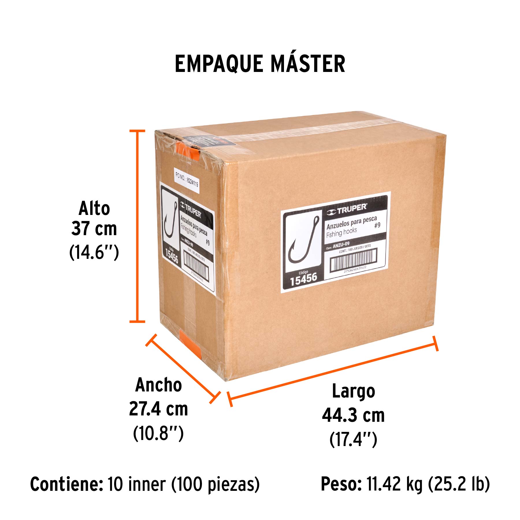 Anzuelo para pesca # 9, 100 piezas