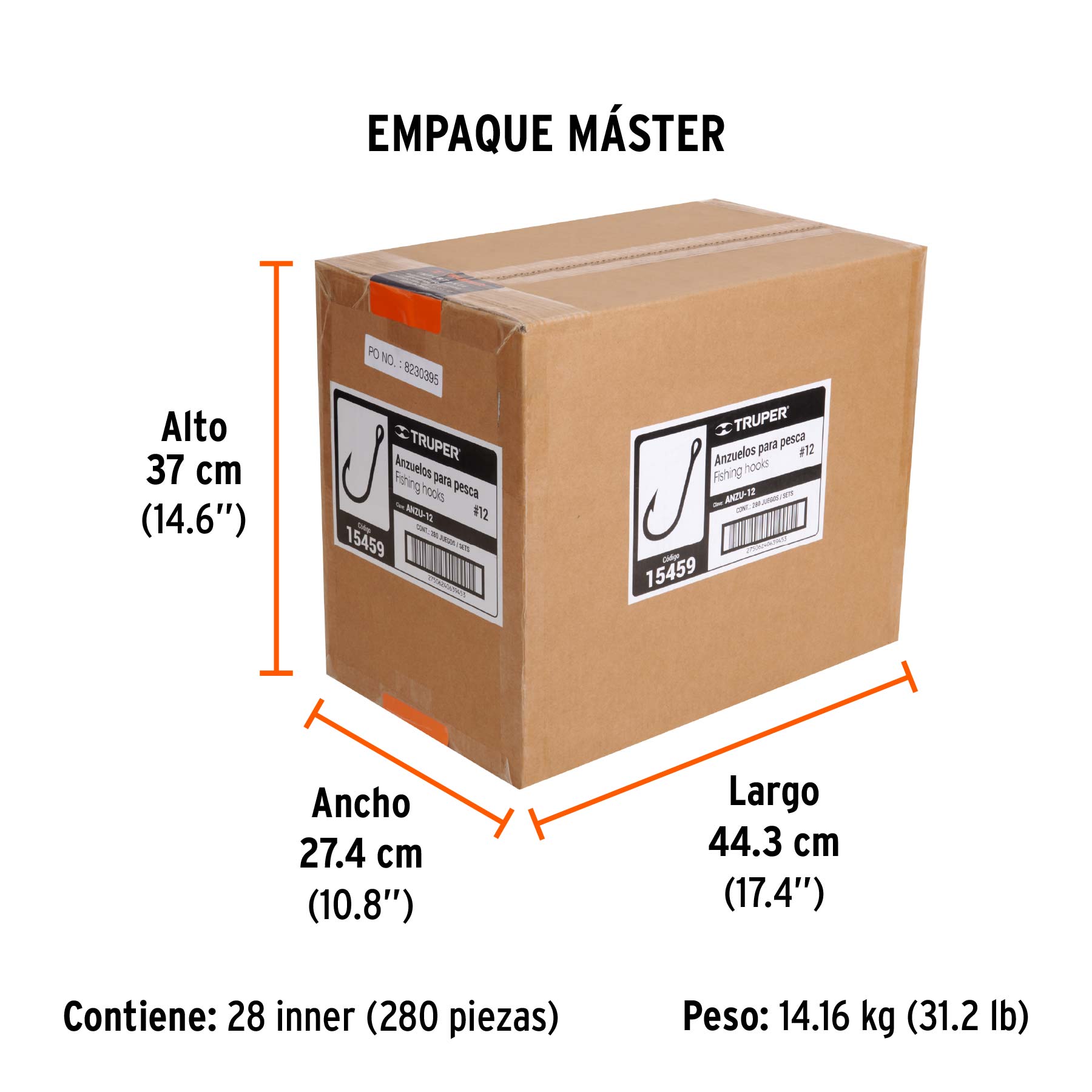 Anzuelo para pesca # 12, 100 piezas