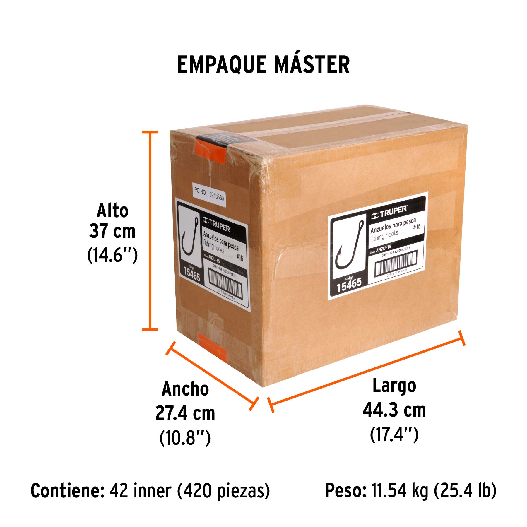 Anzuelo para pesca # 15, 100 piezas