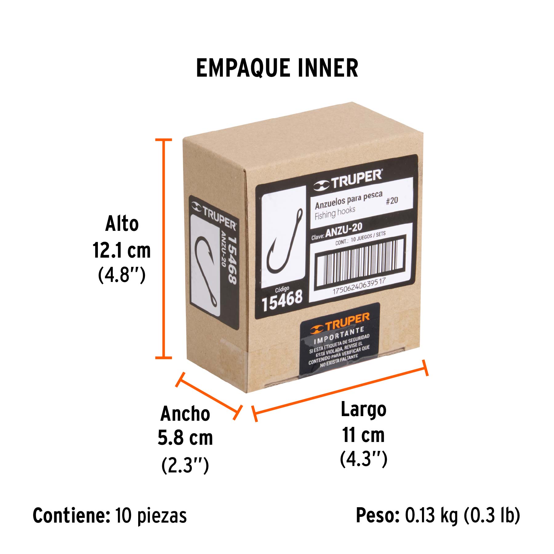 Anzuelo para pesca # 20, 100 piezas