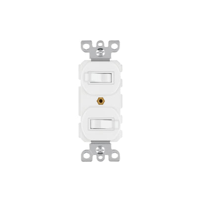 Interruptor dúplex de palanca, Standard, blanco, Volteck