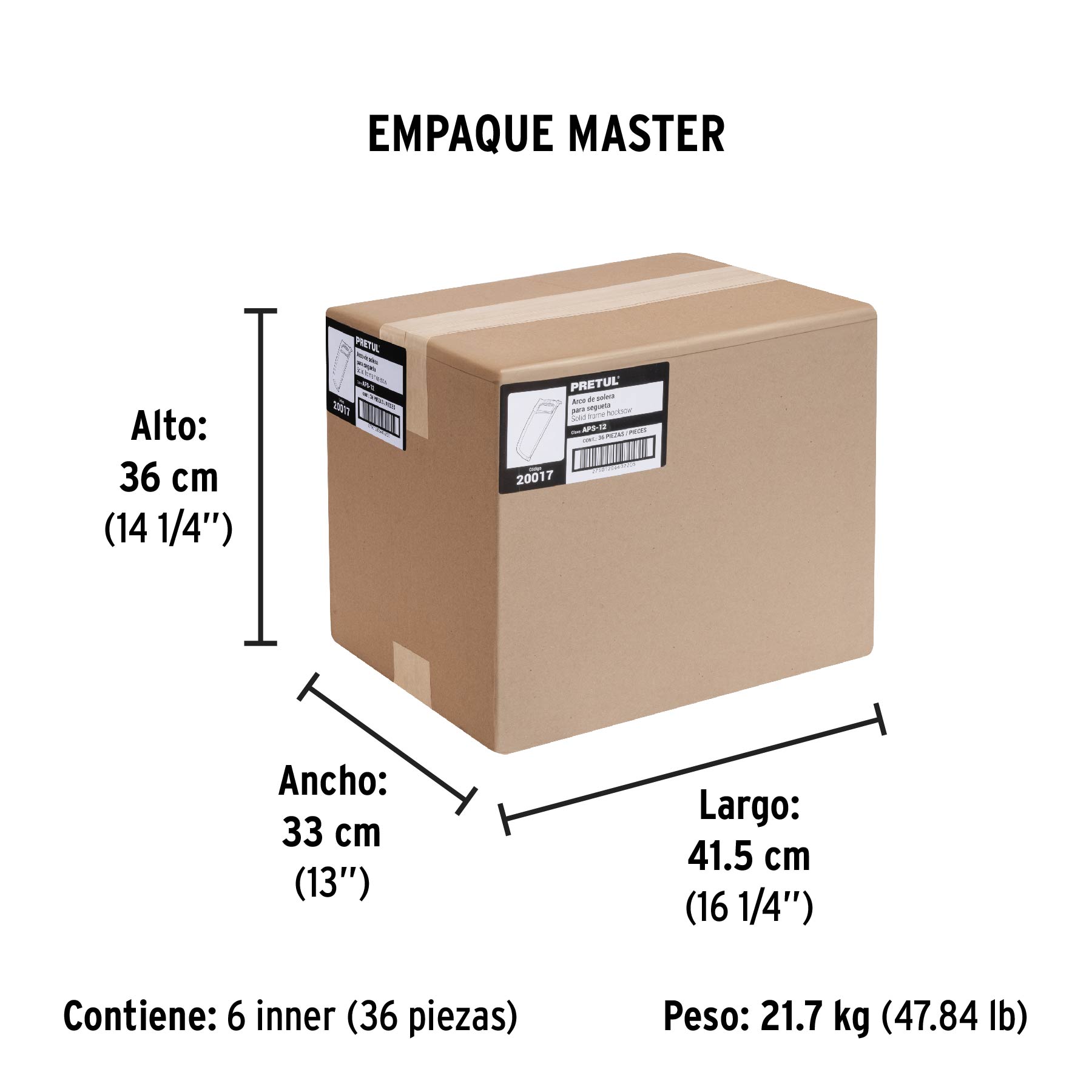 Arco de solera para segueta 12", pretul