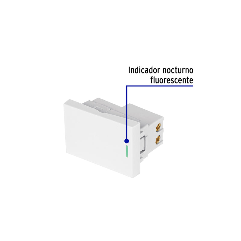 Interruptor de 3 vías blanco de 1.5 módulos, línea Lisboa
