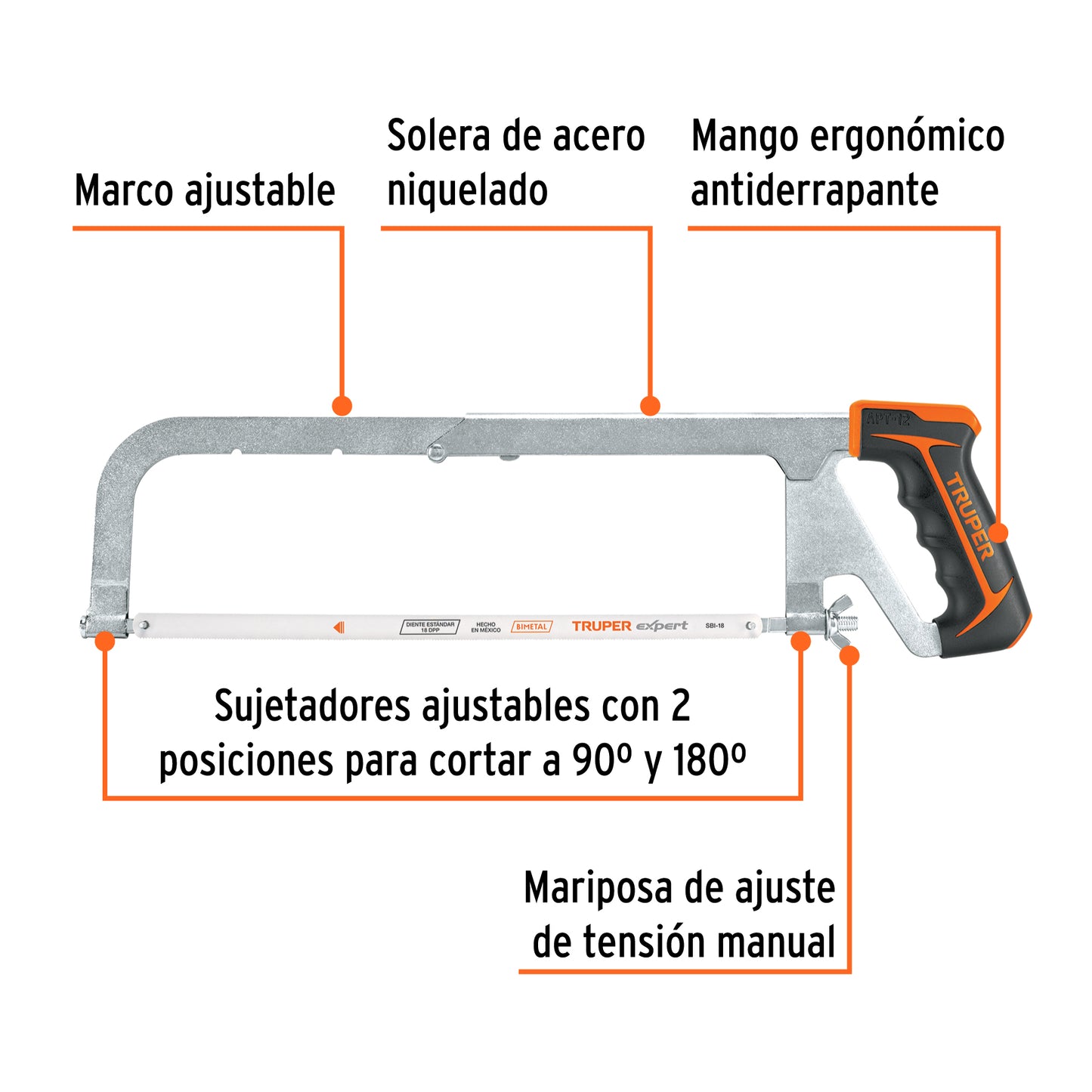 Arco profesional de solera para segueta 12"