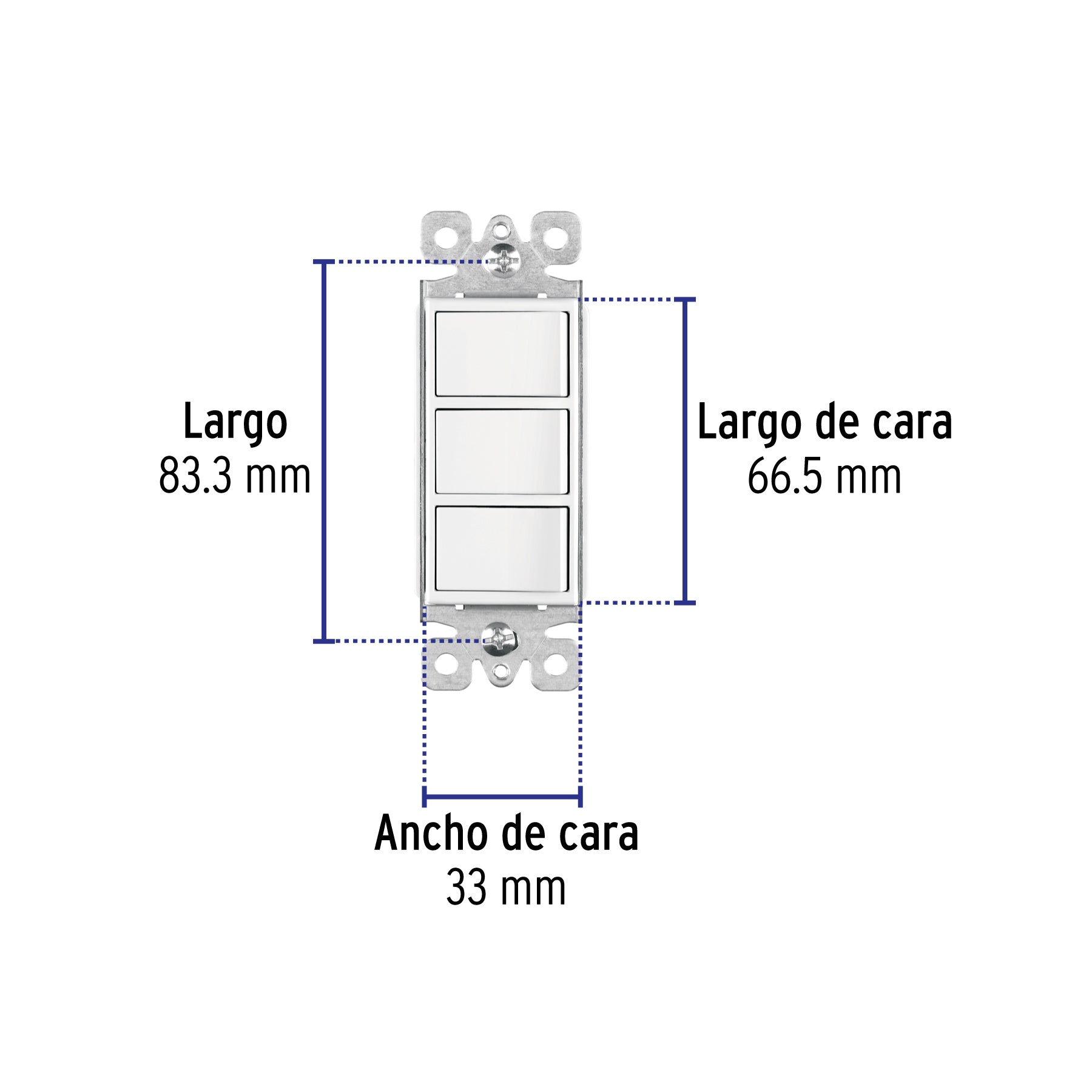 Interruptor triple, línea Classic