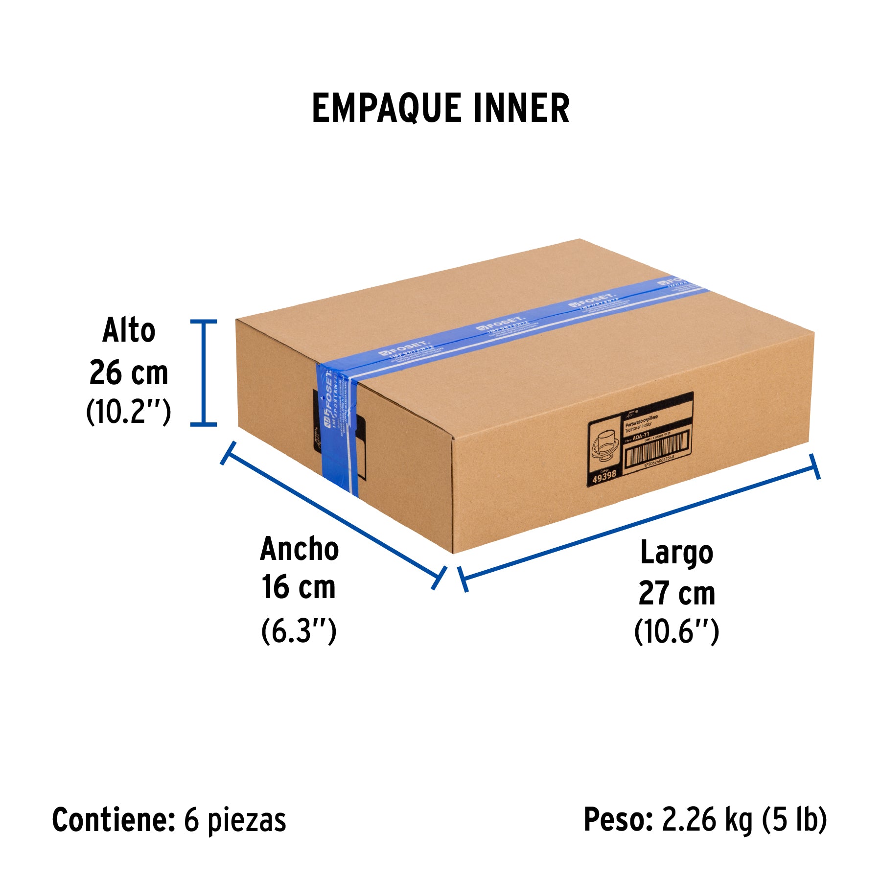 Portavaso cepillero, línea Aqua