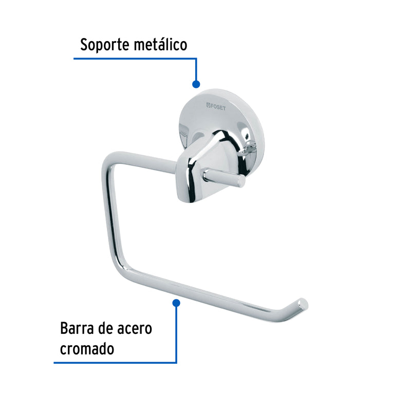 Portarollo sin cubierta, cromo, Aqua
