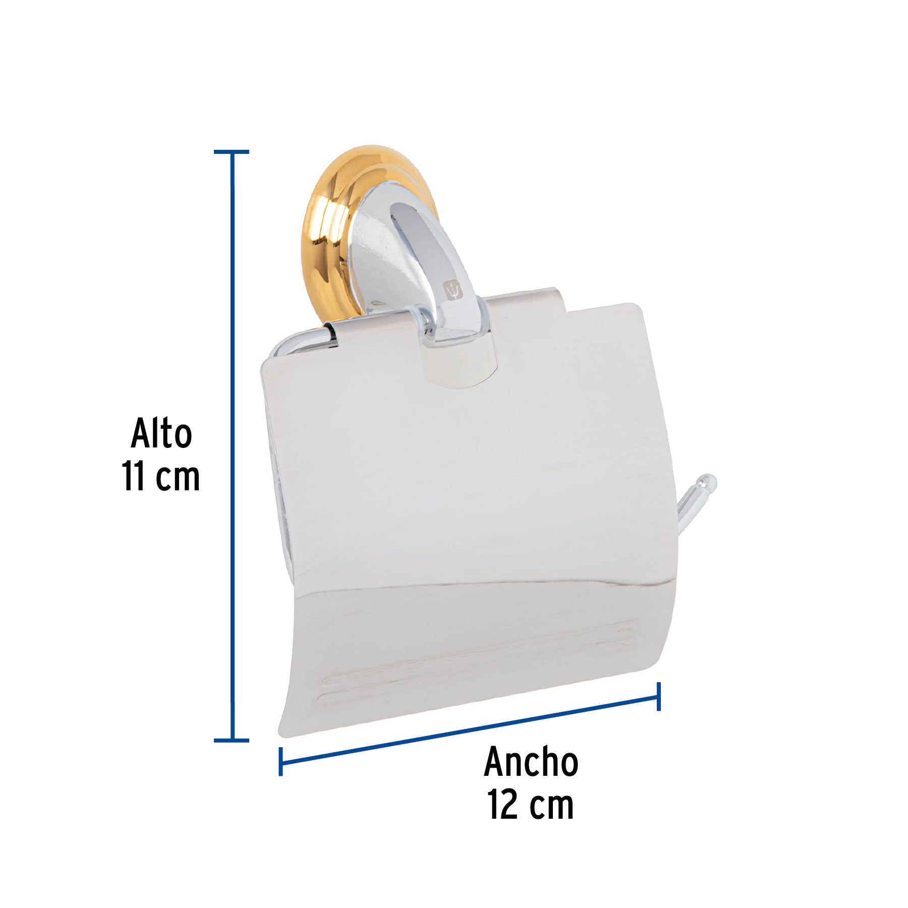 Portarrollo metálico acabado cromo-oro, Foset Aqua