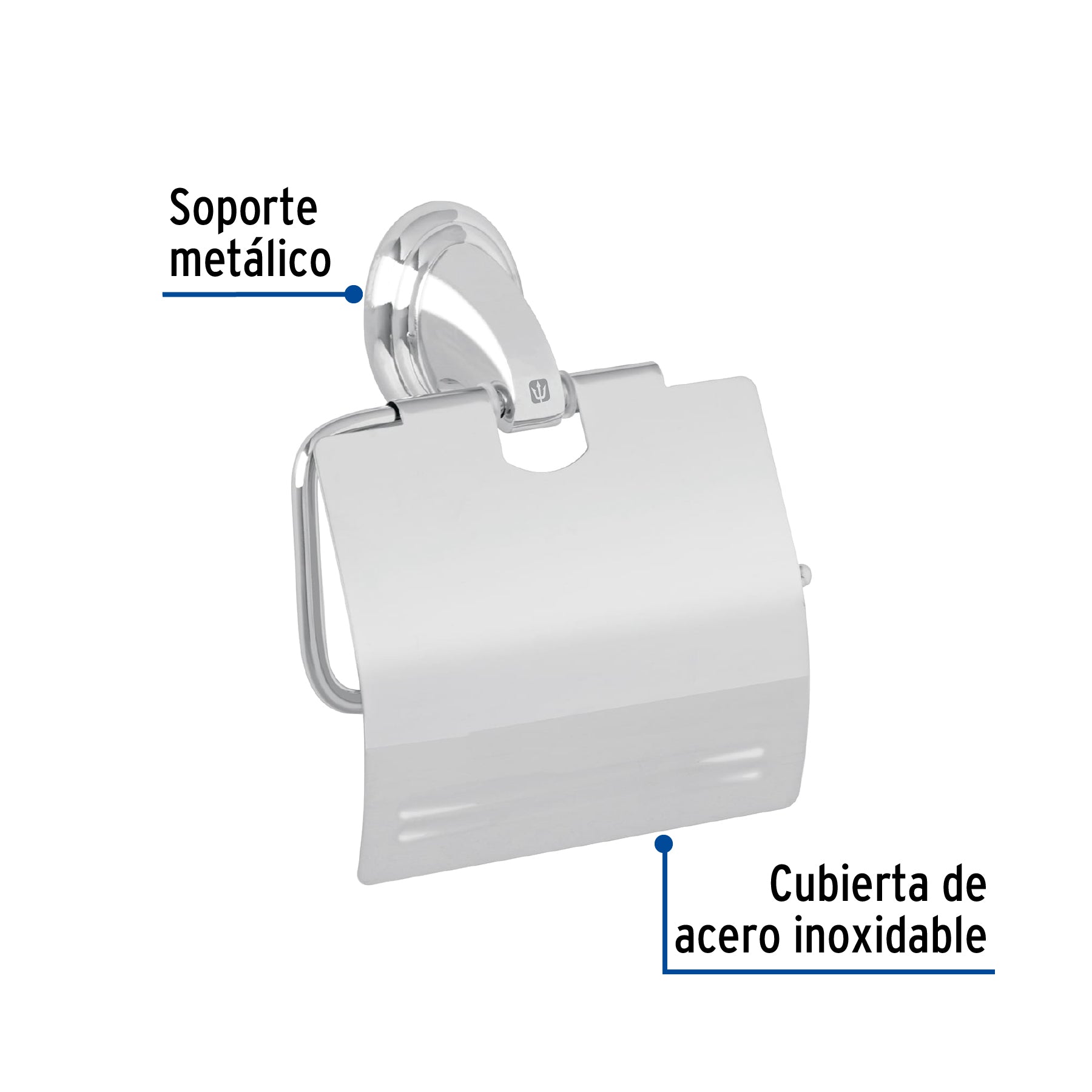 Portarrollo metálico acabado cromo, Foset Aqua
