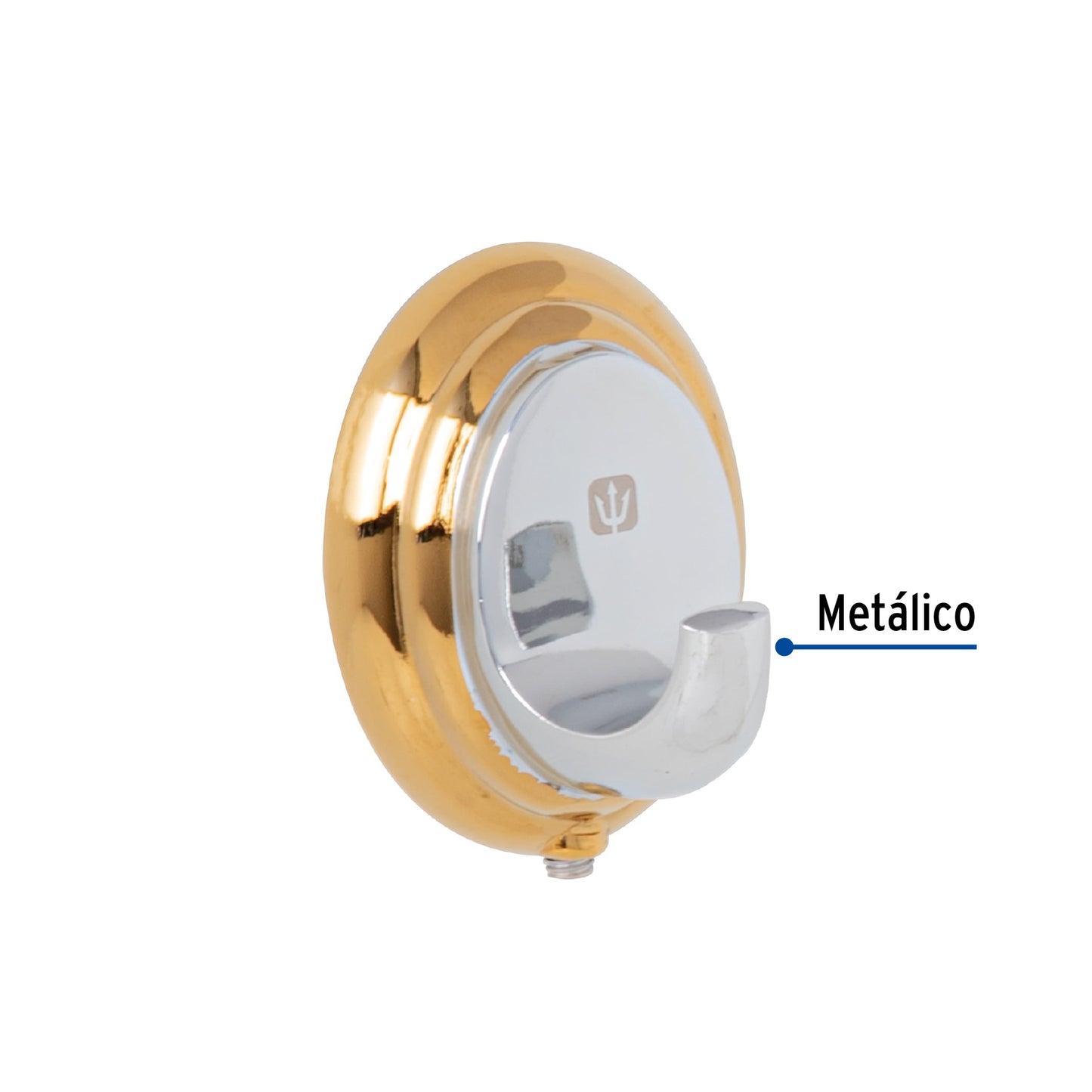 Gancho sencillo metálico acabado cromo-oro, Foset Aqua