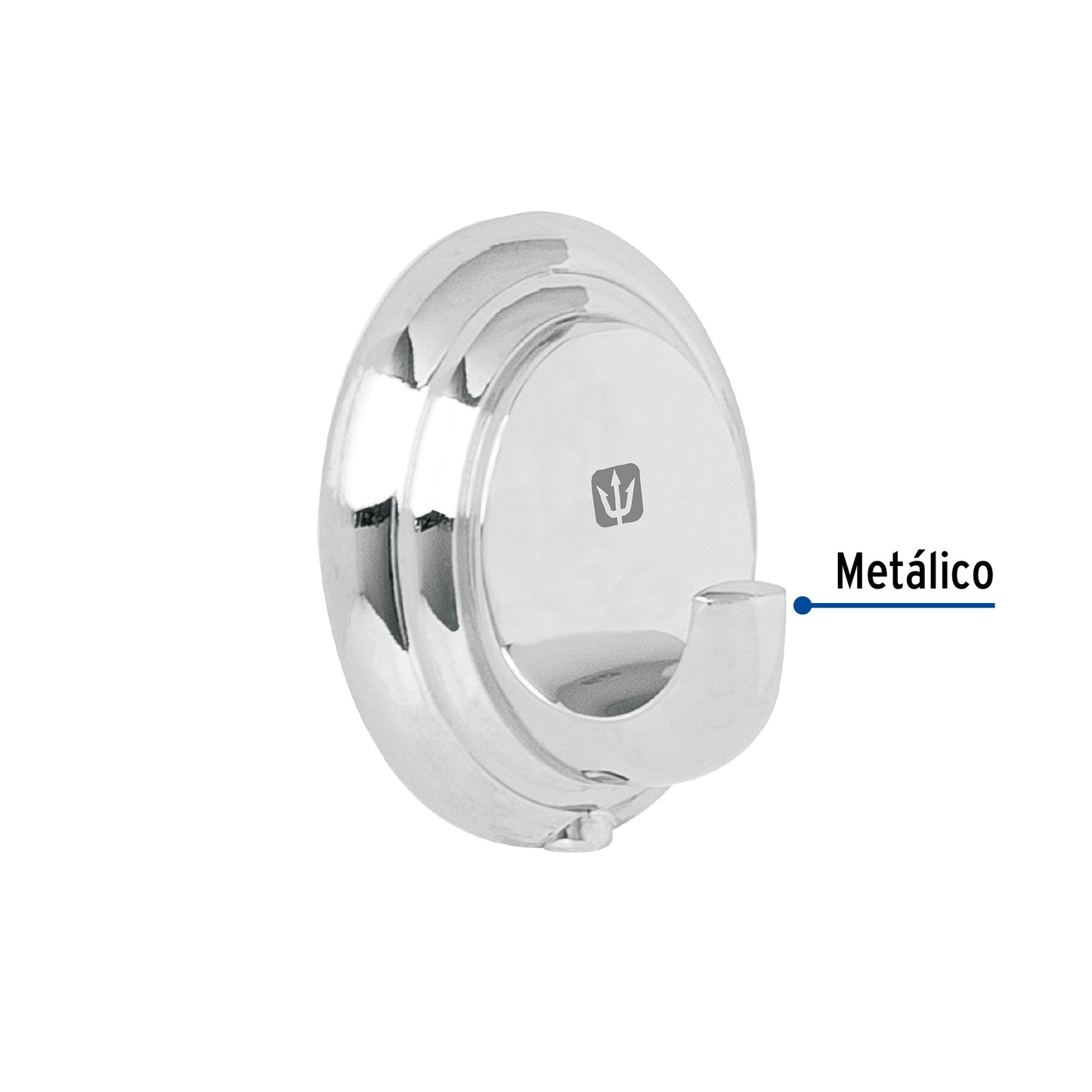 Gancho sencillo metálico acabado cromo, Foset Aqua